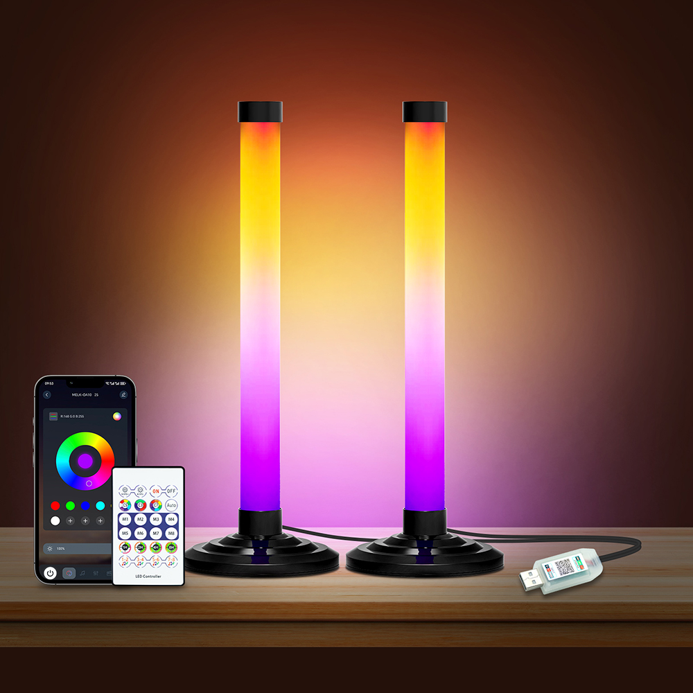 Party Games App - 2 4-Licht-RGB-Kit, intelligente LED-Stehlampe, App-Fernbedienung, RGBIC-Musiksynchronisierungs-Timer