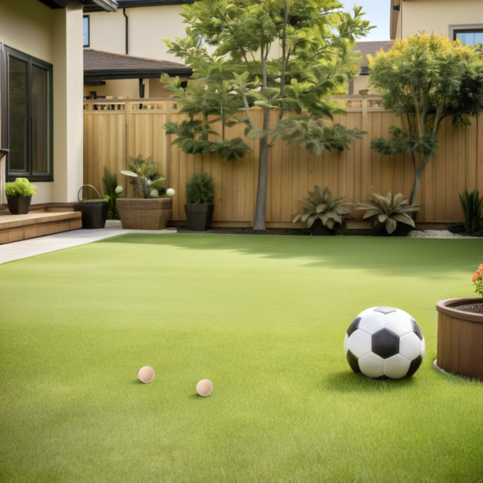 Croquet Set Lawn - 4 Stück Holzkrokettenbälle 3,5 cm, unbehandeltes