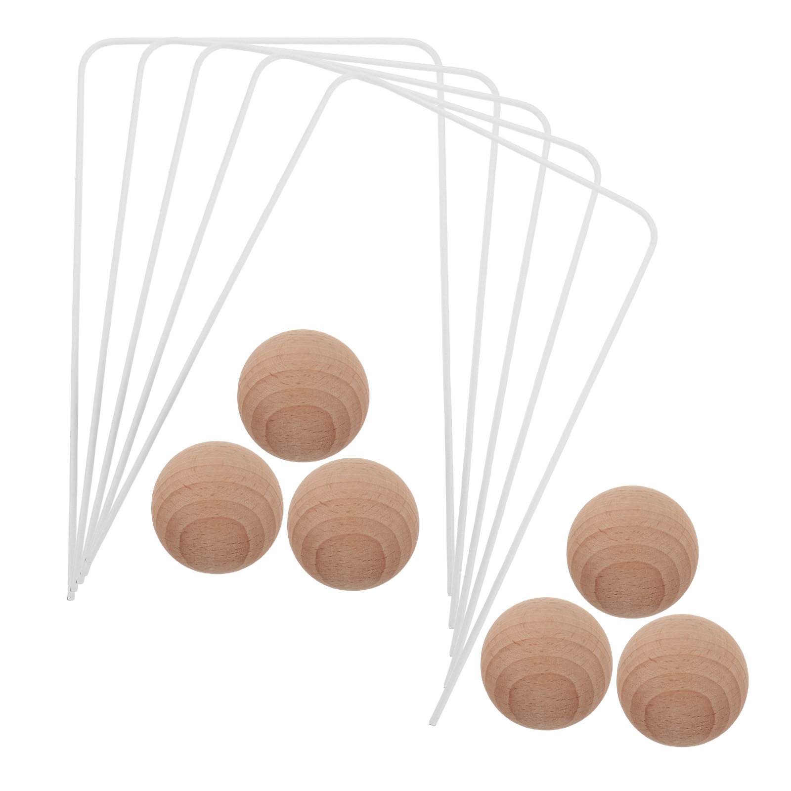 Croquet Set Lawn - 1 Set Krokett-Tore mit lustigen Holzbällen