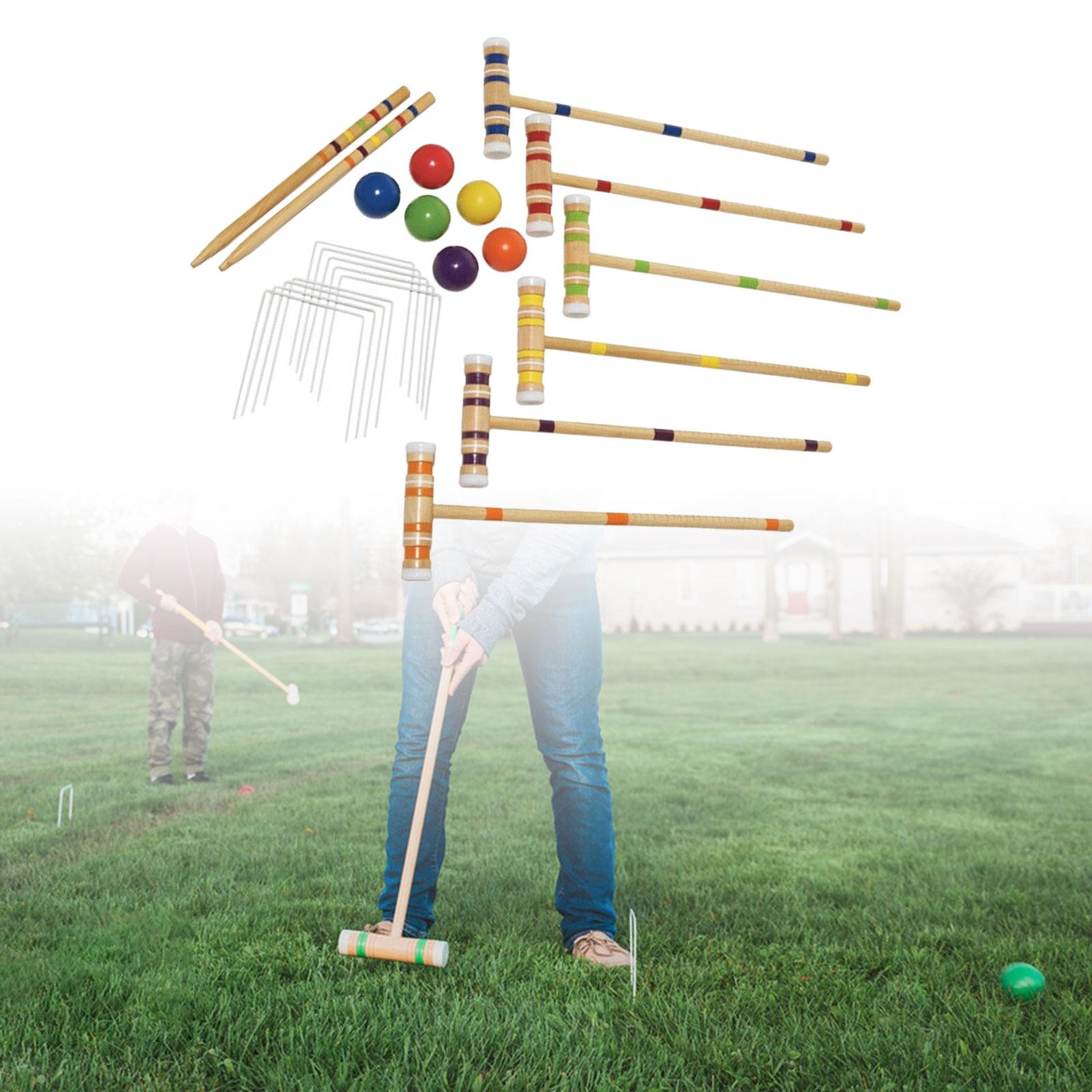 Croquet Set Lawn - Sechsspieler-Kroquet-Set Rasen-Kroquet-Spielset 6 Tore Premium-Kroquet-Set für