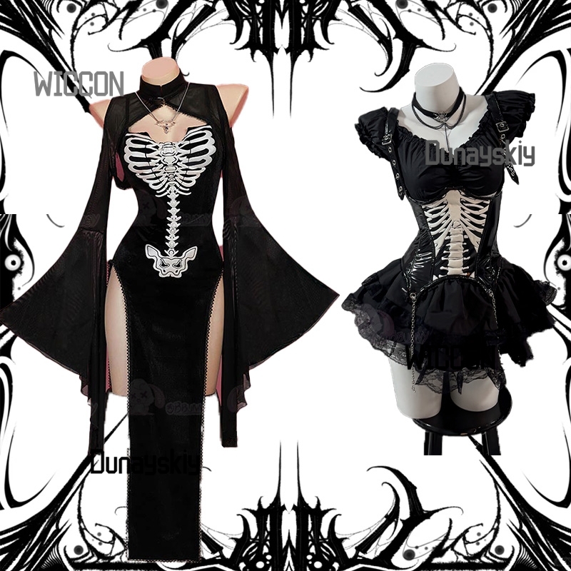 Party Games Steam - Halloween Gothic Totenkopf Cosplay Kostüm Mittelalter