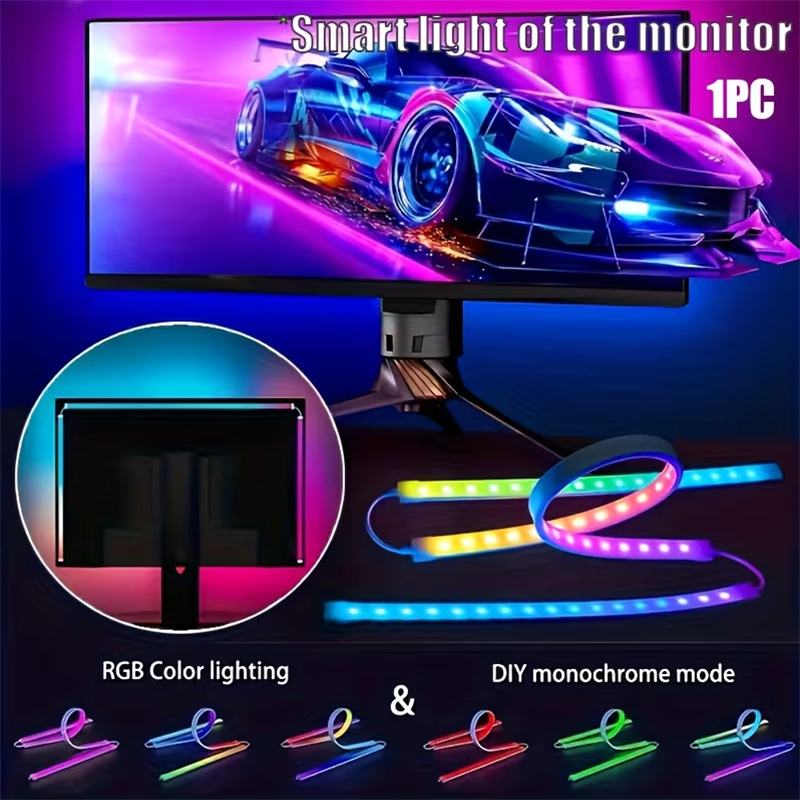 Party Games App - RGB-Gaming-Lichtleiste Monitor-Hintergrundbeleuchtung LED-Display-Synchronisation PC-Bildschirm Ambiente-Beleuchtung APP-Synchronisation