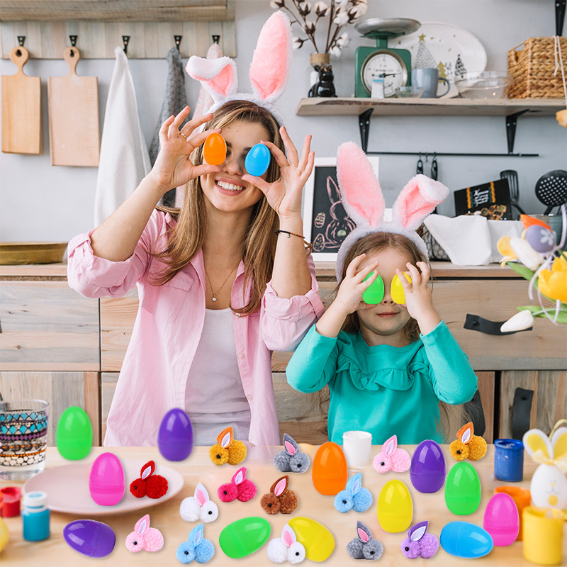 Party Games Easter Egg - 24 Stück Niedliche Ostereier mit Hasenfigur